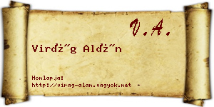 Virág Alán névjegykártya