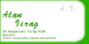 alan virag business card